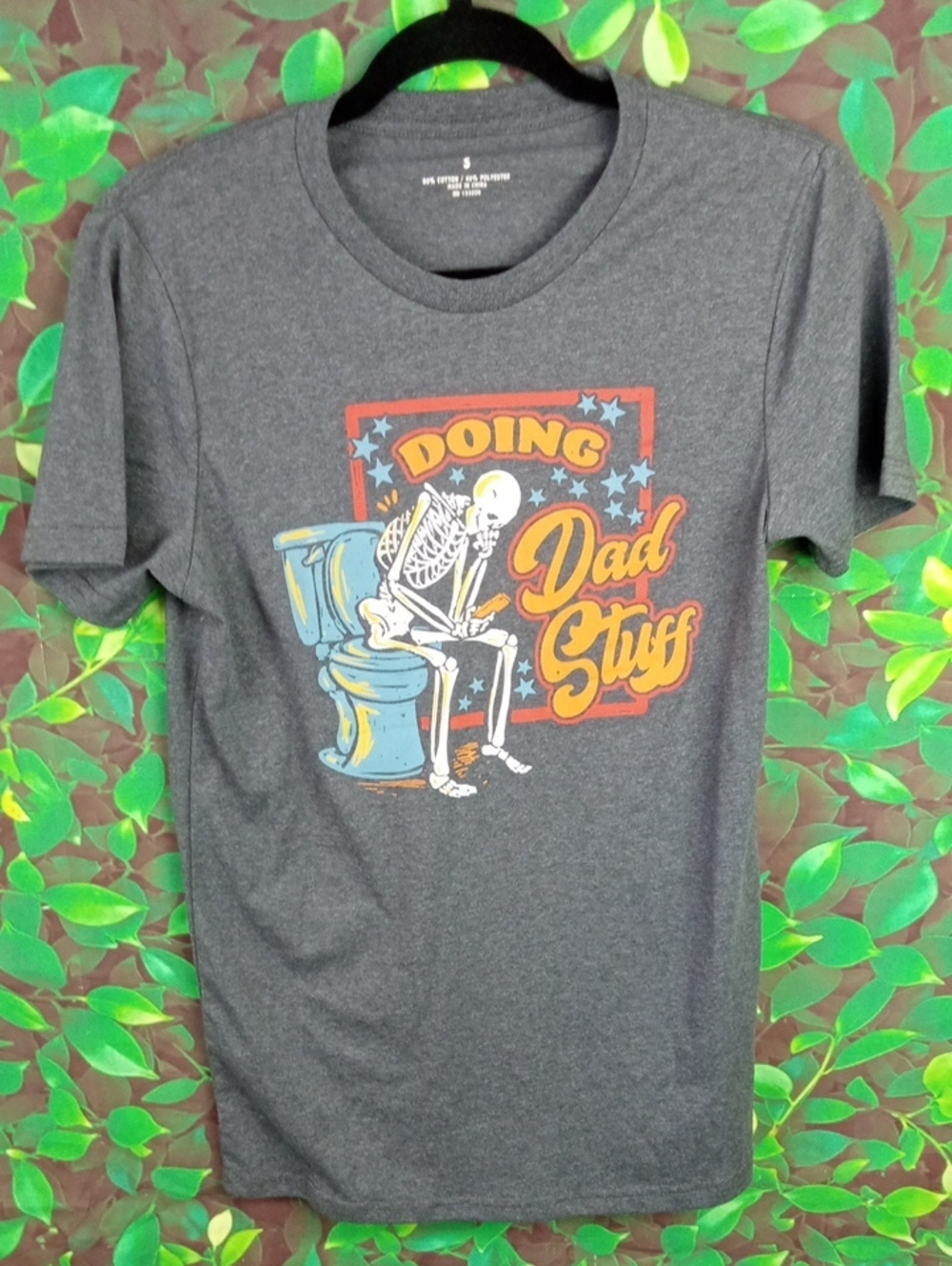 👔 Dad Stuff Skeleton Graphic Tee - Charcoal
